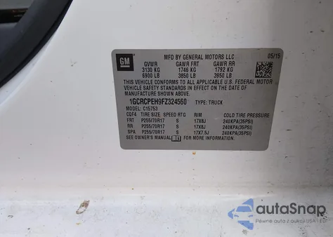 2015 Chevrolet Silverado 1500 Wt from USA, damaged, VIN 1GCRCPEH9FZ324560